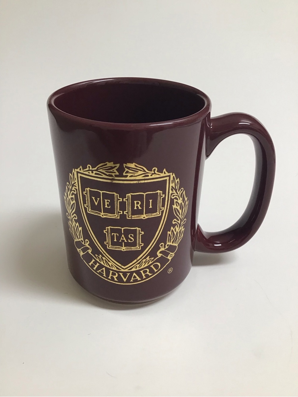 Harvard Coffee Mug Crimson & Gold VE RI TAS Tea Desk Pencil Cup MA Vintage NWOT